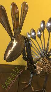 Peacock Silverware Sculpture Scrap Metal Art Metal Tree Wall Art Metal Art Diy