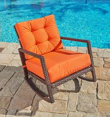 Suncrown Outdoor Furniture Vibrant Orange Patio Rocking Chair Allweather Wicker Seat Outdoor Rocking Chairs Patio Rocking Chairs Outdoor Wicker Rocking Chairs