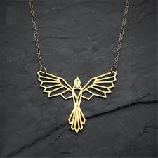 Origami Phoenix Necklace Necklace Origami Phoenix Kus Taki Kus Kolye Taki
