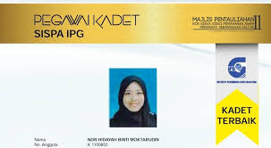 Matrik dan katalaluan anda untuk terus menggunakan sistem maklumat pelajar. Kadet Terbaik Ipg