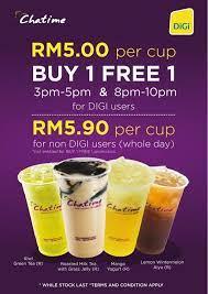 Chatime Buy 1 Free 1 For Digi Users Promotion Period 28 December 2012 1 January 2013 Http Www Mudah Co Chatime Buy 1 Free 1 Chatime Milk Tea Bubble Tea