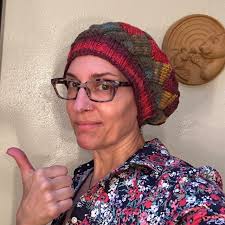 Handknit Multicolor Acrylic Slouch Beanie