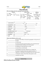 Affixes Root Words Words Reading Comprehension Worksheets