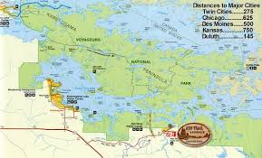Voyageurs national park is an american national park in northern minnesota near the town of international falls established in 1975. Location Of Ash Trail Lodge Voyageurs Map Snowmobile Map