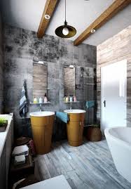 Adorable Home Cement Bathroom Modern Family House Bathroom Design