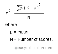 Learn How To Calculate Sample Population Variance Tutorial Definition Formula And Example
