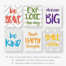 Motivational Quote Print Signs Download Kids Room Wall Art Set Etsy Kids Room Prints Motivational Quotes For Kids Motivational Quote Posters