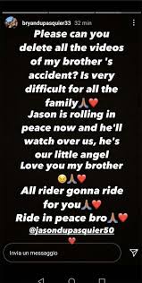 Le condizioni del pilota jason dupasquier, coinvolto nel brutto incidente alla curva arrabbiata 2 del circuito del mugello, nel corso delle qualifiche della moto3, sono complesse. Moto3 Jason Dupasquier S Brother Bryan Calls For Removal Of Video Of Incident Gpone Com