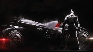 Batmobile And Batman Wallpaper Hd Wallpapers 1080p Batman Arkham Knight Batmobile Batman Arkham Knight Wallpaper Batman Arkham Knight