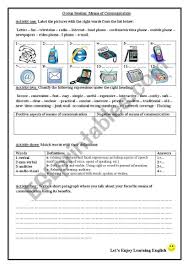 This Worksheet Is Meant To Enable The Students To Reinvest Previously Acquired Lexis Related To M Means Of Communication Communication Activities Communication