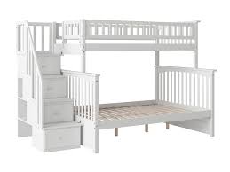 Built with mortise and tenon joinery, this sleeper earns extra. Columbia Staircase Bunk Bed Twin Over Full In White Walmart Com Walmart Com