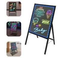 LED Message Writing Board with 8 Markers & Remote Control for Signage