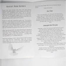 Doa aku percaya adalah doa yang dipanjatkan untuk mengakui iman kristiani di dalam hari. Kaplet Doa Devosi Roh Kudus Lembar Doa Katolik Shopee Indonesia