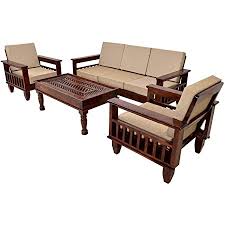 | build your own outdoor sofa with just 11 2x4s. Varsha Furniture Wooden Solid Sheesham Wood 5 Seater Sofa Set With Cushions 3 1 1 Sofa Set Color Dark Brown Brown With Cream Cushion Wood Sofa Set Amazon In Home Kitchen