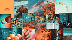 Orange Und Teal Hintergrund Aesthetic Desktop Wallpaper Macbook Air Wallpaper Imac Wallpaper