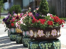 Image result for flowers on tires