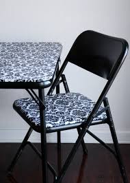 How To Recover A Folding Table And Chairs Card Table And Chairs Folding Chair Makeover Chair Makeover