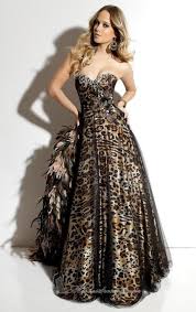 Wedding Dress With Vintage Inspired Lace And Charmeuse Empire Animal Print Prom Dresses Animal Print Formal Dresses Printed Bridesmaid Dresses