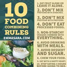 10 Food Combining Rules Plus A Recorded Video On The Topic And A Q A Session Www Emmasara Com Food Combining Food Combining Diet Food Combining Chart