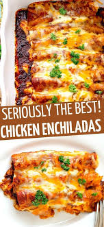 Chicken Enchiladas With Homemade Red Enchilada Sauce In 2020 Recipes Mexican Food Recipes Enchilada Recipes