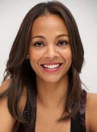 Zoe Saldana Medium Straight Lace Front Human Hair Wig 16 Inches Haircut For Big Forehead Hair Color For Dark Skin Big Forehead