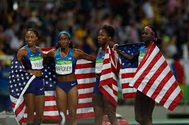 After a close second leg, team usa pulls ahead and wins while setting a new american record. Athletics At The 2016 Summer Olympics Women S 4 100 Metres Relay Wikipedia