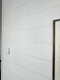 I originally sourced 1/8″ overlayment for the panels but since we had to reframe the. White Shiplap Wall For Sale Novocom Top