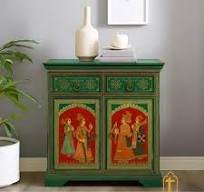 Hermoso gabinete de madera con diseño King Queen pintado a ...