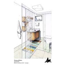 Bathroom Renoval On Behance Beautiful Rendering Dessin Architecture Croquis Maison Dessin Deco