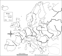 Our printable map, available in both color and monochrome versions for grade 4, grade 5 and grade 6, provides the names and geographical locations of all the major rivers of the world to facilitate learning. Outline Map European Rivers Enchantedlearning Com Europe Map Europe Map Printable World History Map