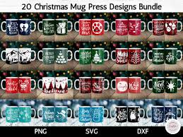 20 Christmas Mug Press Bundle Mug Press Svg Design 20 Etsy In 2021 Mug Press Mugs Christmas Mugs