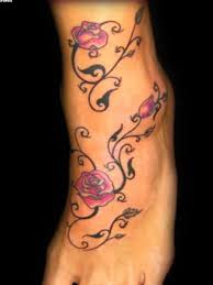 Flower vine and roses tattoo wwwpicsbudcom couple of pistol and rose vine tattoos on full chest 20 large rose vine tattoos back cross ideas and designs collection of 25 rose vine and rosary tattoo design. 50 Vine Tattoos For Foot