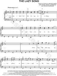 Easy The Lazy Song Song Sheet Sheet Music Songs