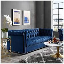 Check spelling or type a new query. Modway Heritage Tufted Performance Velvet Upholstered Chesterfield Sofa With Nailhead Trim In Midnight Blue