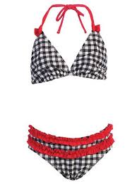 Marina West 2 Pc Girls Gingham Swimwear