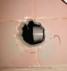 Homemade bathroom drilling 17 min 720p. Drilling Holes Through Bathroom Mud Mortar And Tile For A Drain Pipe Chris Mendla S Corner