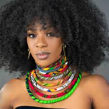 Rope Necklace African Print Jewelry Colorful African Print Cord Necklace:  Lightweight Statement Jewelry