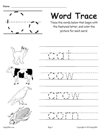 Uppercase and lowercase dot to dot letter tracing for preschool. Letter C Words Alphabet Tracing Worksheet Supplyme