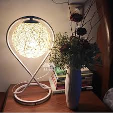 Sottae modern small ceramic table lamp, white irregular geometric bedside desk lamp for living room bedrooms , nightstand lamps with white fabric shade. Bedside Table Lamps Hanging Small Modern Night Metal Rattan