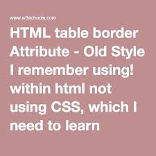 Html Table Border Attribute Table Tags Border Css
