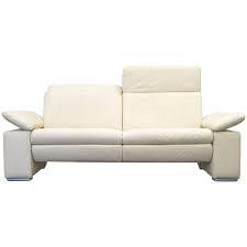 Musterring Designer Sofa Leather Beige Three Seat Couch Modern Sofa Design Modern Couch Leather Sofa