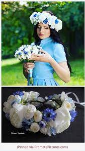 Big White Peony Flower Crown With Cornflowers Wedding Headpiece Bridal Floral Hairpiece Flower Halo M Flower Girl Crown Cornflower Wedding Flower Crown Wedding
