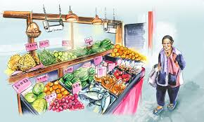 Here's what an hour's work got me! Vegetable Market Drawing Easy Vegetarian Foody S