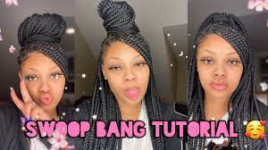 Twist the pony into a braid, and be sure to tuck in all the ends. Tutorial 3 Different Ways To Wear Swoop Bang W Braids Lonni S Dollhouse Youtube