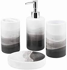 Stainless steel tooth brush holder. Rich Life 4 Piece Painted Ceramic Bathroom Accessory Set Includes Soap Dispenser Pump Toothbrush H Bathroom Accessory Set Soap Dispenser Bathroom Accessories