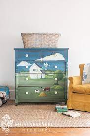 Second Landscape Dresser Reveal Miss Mustard Seed Paint Furniture Hand Painted Furniture Painted Furniture