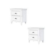 Clean lines and angled legs combine to form this walnut. Homesquare For Set Of 2 Nightstand With 2 Drawers In White Accuweather Shop