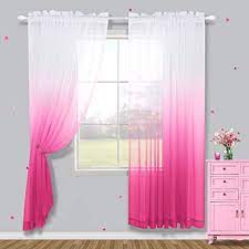 Free shipping on all orders over $35. Amazon Com Baby Pink Curtains For Bedroom Girls 2 Panels Sheer Pink Curtains For Girl Room Decor Little Kids Nursery Toddler Teen Closet Decoration Ombre White And Pink 63 Inch Length Home