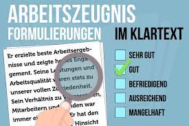 Arbeitszeugnis Formulierungen Muster Noten Bedeutung