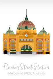 Flinders Street Station Melbourne Vic Australia Train Posters Australia Iconic Buildings